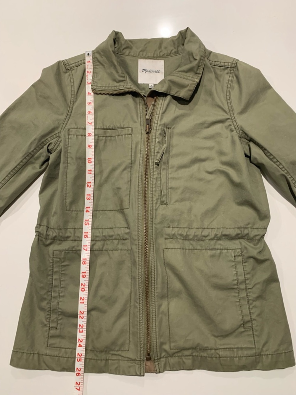 Women’s Madewell Olive Cotton Utility Fleet Jacket, M - Picture 7 of 9